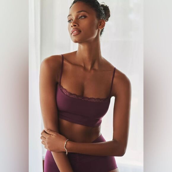 Anthropologie The Renna Seamless Square-Neck Bra: Lace-Trim Edition. S/M - Picture 1 of 5